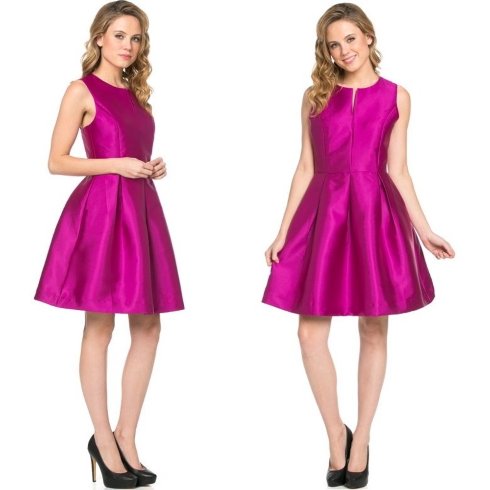 CUPID CALLING 💘 Satin Pink Formal Fit & Flare Dress SMALL